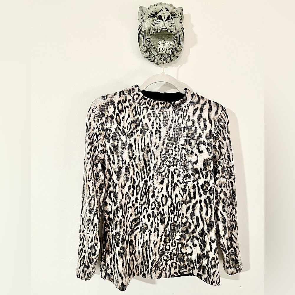 NWT Chico’s Cheetah-Print Sequin Top - Picture 8 of 12
